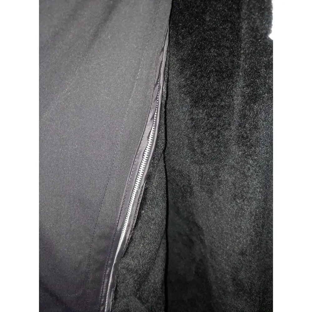 Men's Black 80's Acrylic Back Slit Removable Liners All‎ Weather Coat Size 40R